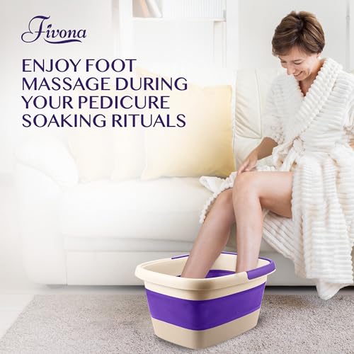 Fivona Collapsible Foot Soak Basin - Pedicure Foot Bath Soaking Tub for Tired Feet, Cracked Heels, Callus Removal & Foot Care