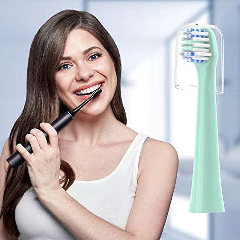 Replacement Toothbrush Heads 10 Pack Compatible with Colgate Hum Connected Smart Battery Electric Toothbrush Head,5 Blue+5 Green