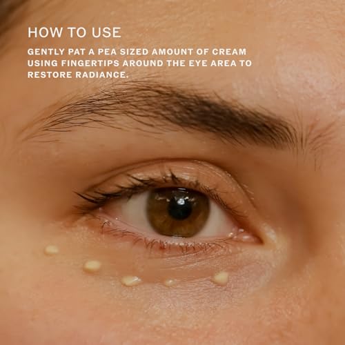 Sahajan Radiance Eye Cream with Niacinamide, Vitamin C + Adaptogens | Ayurvedic Clean Brightening Daily Eye Cream | All Skin Types | Best For Dark Circles, Firming, De-Puff, Soften, Smooth | 0.5 fl oz