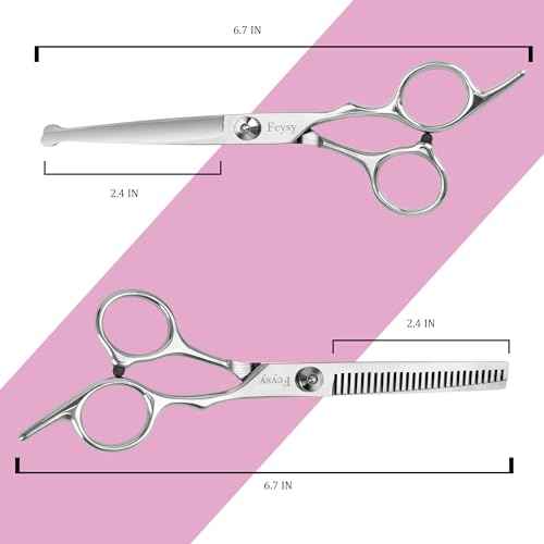 Hair Cutting Scissors Thinning Shears Set for Kids, Fcysy 6 in Children Safety Round Tip Haircut Shears Kit, Stainless Steel Hair Cutting Tools for Toddlers, Boys & Girls Home Use Grooming