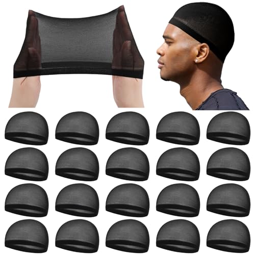Ramede 20 Pcs Stocking Wave Cap for Men Adult Stretchy Nylon Skull Wave Lightweight Beanie Caps Waves for Man Women