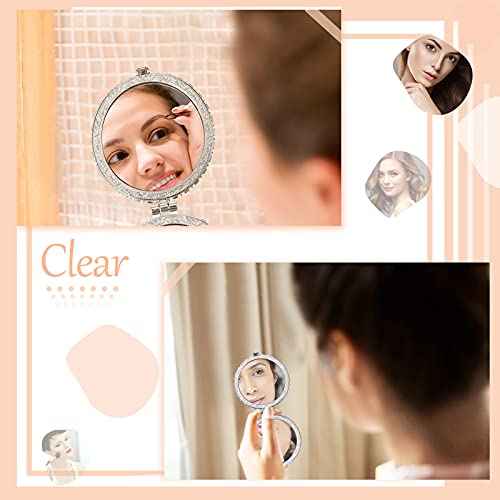 8 Pieces Flower Compact Mirror for Purse Bulk Small Compact Mirror Gift Makeup Floral Pocket Retro Folding Portable Travel Accessories for Women Girls Christmas Gifts