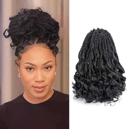 ToyoTress Boho Island Twist Crochet Hair - 14 Inch 8 Packs Natural Black Boho Havana Twist Crochet Braids Synthetic Braiding Hair (14 Inch,1B-8P)