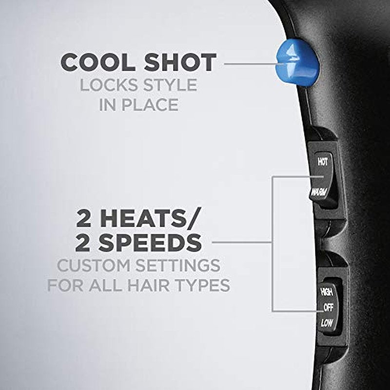Conair 1875 Watt Turbo Hair Dryer, Blue/Black