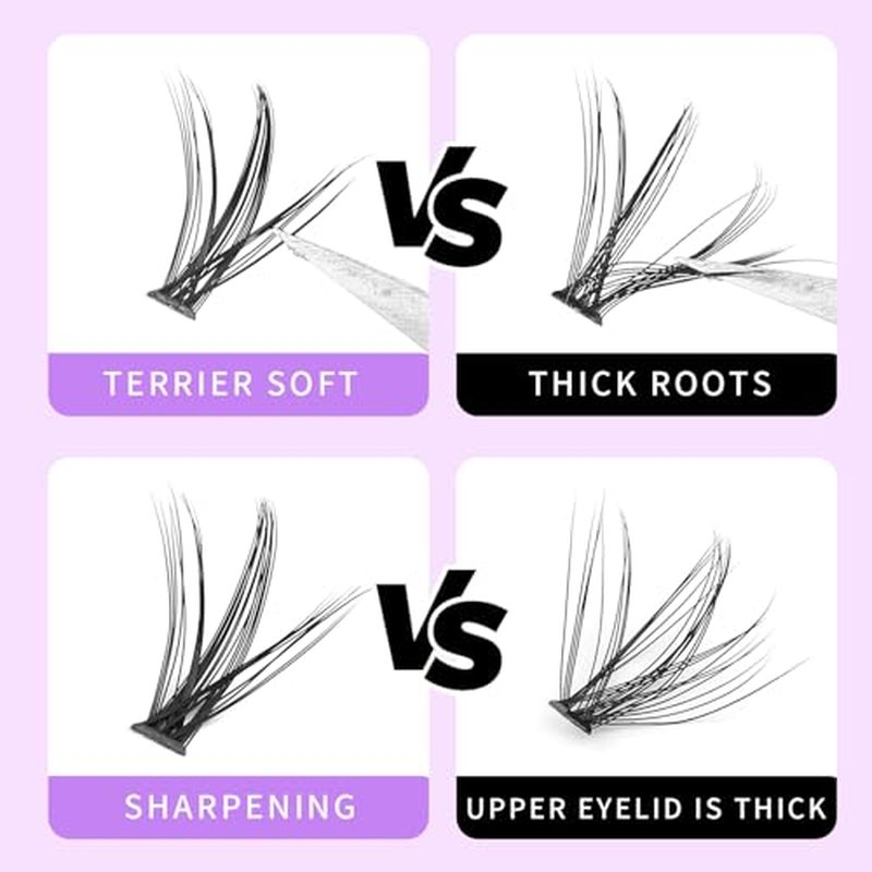 Bodermincer 7D/10D/20D/30D/40D/50D/60D/80D/100D Lash Cluster 240pcs D Curl Individual Cluster Eyelashes Fluffy false Eyelashes Extension Lash Cluster DIY at Home (30D-14mm)