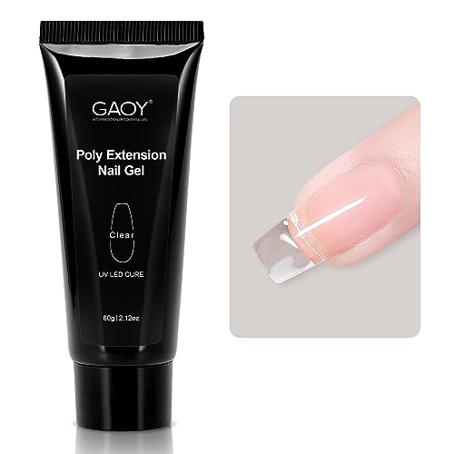 GAOY Poly Gel, 60g Nail Extension Gel, Clear Builder Enhancement for Beginner & Professional Nail Art Salon DIY at Home