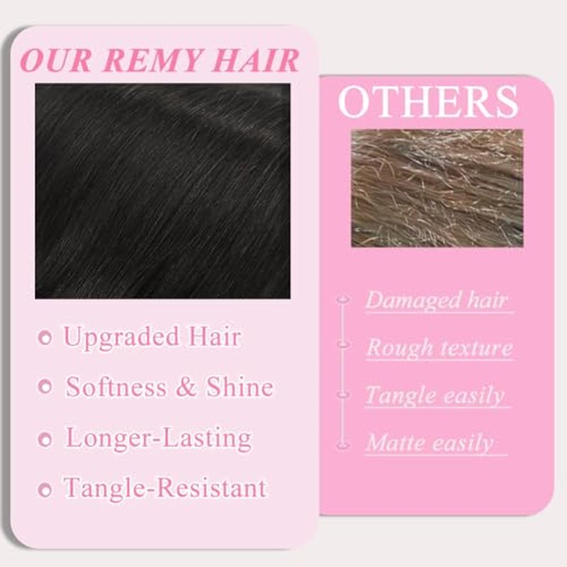 Clip in Hair Extensions, 18 Inch 7Pcs Invisible Seamless Real Hair Extensions Clip in Human Hair, 1B Natural Black Straight Human Hair Extensions for Women, 95g Double Weft Remy Human Hair