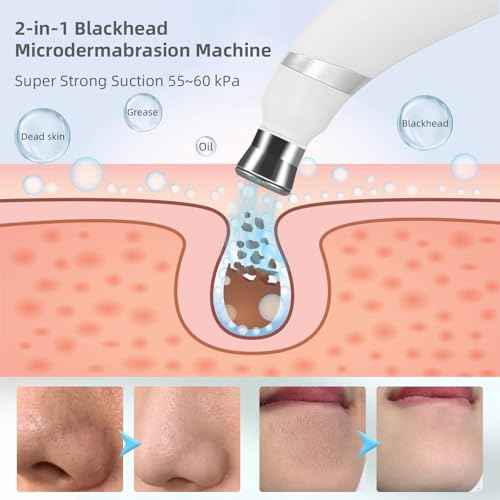 IeBilif Diamond Microdermabrasion Machine, 3 Modes Diamond Microdermabrasion Dermabrasion Machine for Blackhead Removal, Professional Portable Home Travel Microdermabrasion Device
