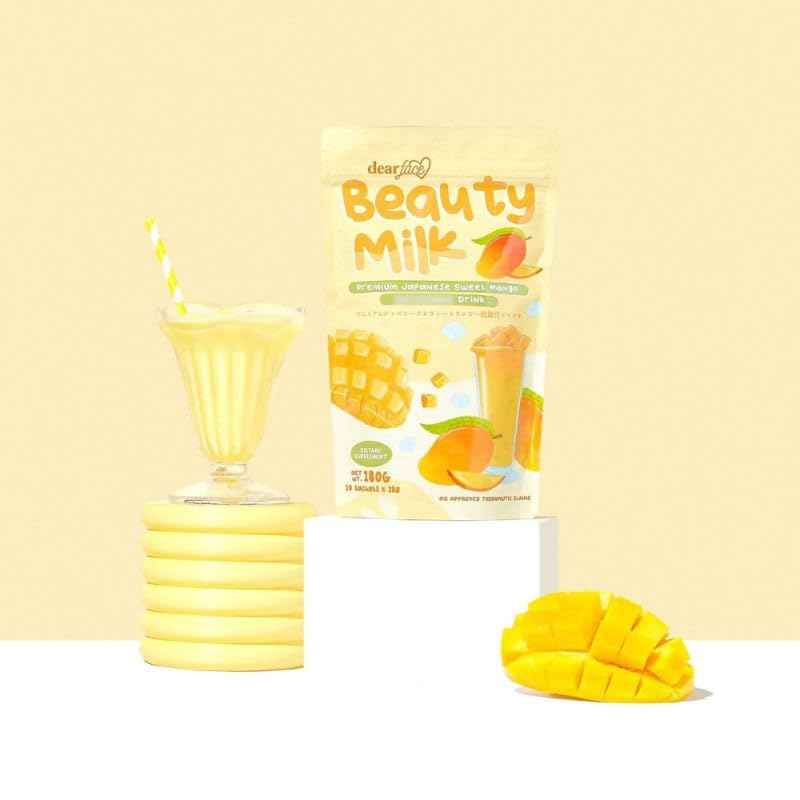 Dear Face Beauty Milk Premium Japanese Sweet Mango Antioxidant Drink 180g - 10 sachet