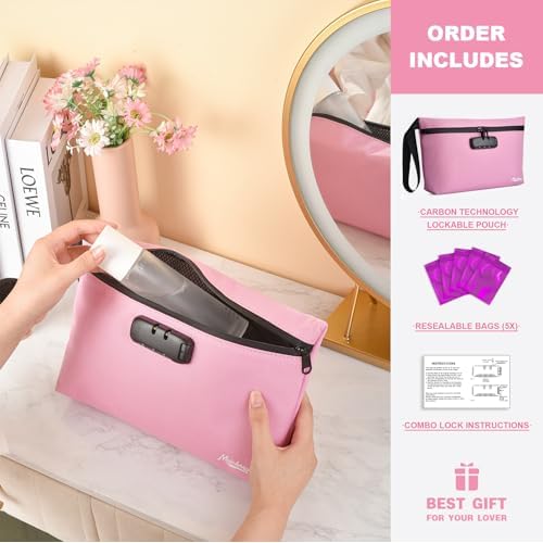 Storage Bag with Combination Lock 12.6"x7.5" Large Storage Container Cosmetic Bag Medicine Organizer Travel Storage Case Pouch Great Christmas Gift