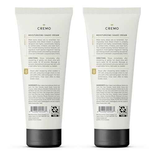 Cremo Barber Grade Sandalwood Shave Cream, Astonishingly Superior Ultra-Slick Shaving Cream Fights Nicks, Cuts And Razor Burn, 6 Fl Oz (2 Pack)