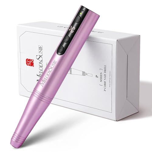 MelodySusie Cordless Nail Drill, PC180F Rechargeable 25,000RPM Eletric Nail File with Nail Drill Bits, Sanding Bands for Beginners