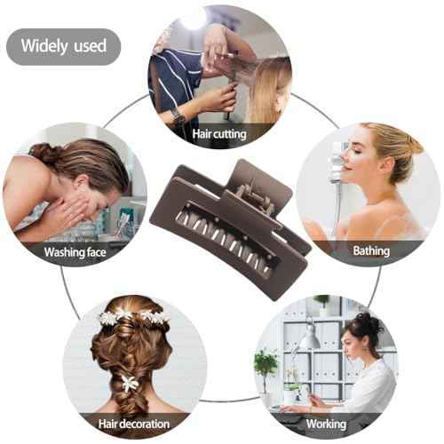 10 Pack Hair Claw Clips, Square Rectangle & Flower Claw Clip Sets, Matte Large Clips for Thick & Thin Hair, Strong Hold Jaw Clamps, Cute Daisy Hair Accessories for Women & Girls