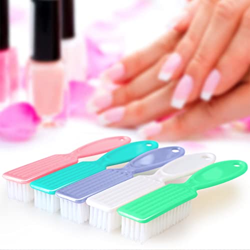 HOFASON 6 Pack Nail Brush for Cleaning Fingernails, Nail Brush Handle Grip Brush for Nail and Toenail Foot, Nail Dust Brush Manicure Pedicure Tools Scrubbing Brush Women Men Home Salon (Macaron)