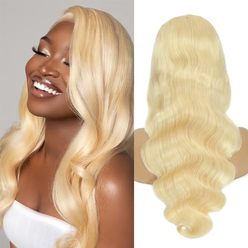 613 Lace Front Wig Human Hair 13X4 Light Blonde Color Body Wave Human Hair Wigs 613 HD Lace Frontal Wig Pre Plucked With Baby Hair Natural Hairline(13x4 Lace Front Wigs, 24 Inch)