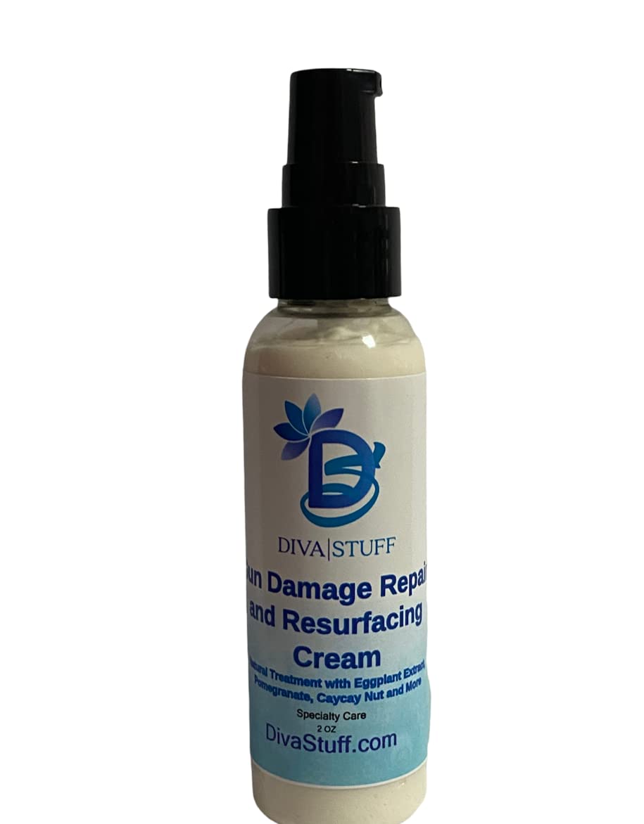 Sun Damage Repair Cream - Resurfacing Treatment with Eggplant Extract, Aloe Vera & Vitamin C | 2 oz