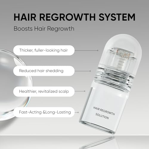 Hair Regrowth System ? Advanced Hair Growth Treatment with Ginseng, Eclipta Prostrata, Peppermint Oil & Ginger Root, Thickening Serum for Men & Women