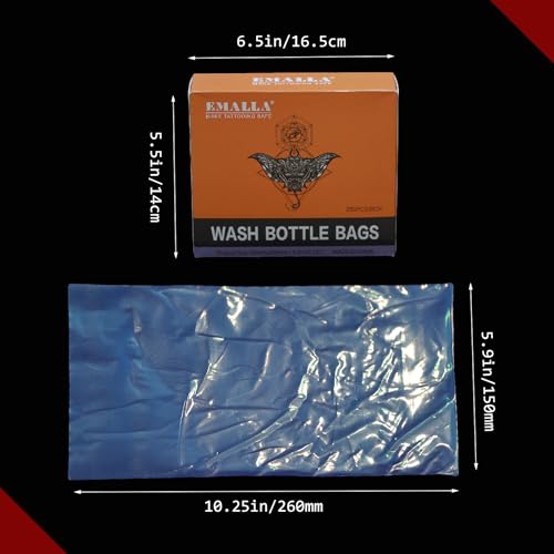 Sotica Tattoo Wash Bottles with Bags 2pcs 500ml Tattoo Squeeze Bottles 16oz with 250pcs Wash Bottle Bags Tattoo Bottle Covers Tattoo Accessories