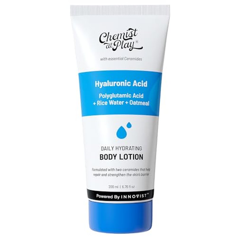 Chemist at Play Hydrating Body Lotion with Rice Water & Hyaluronic Acid for Deep Moisturization | All Skin Type | Hydrate Dry and Flaky Skin | Vegan & Cruelty-Free | 7 fl oz.