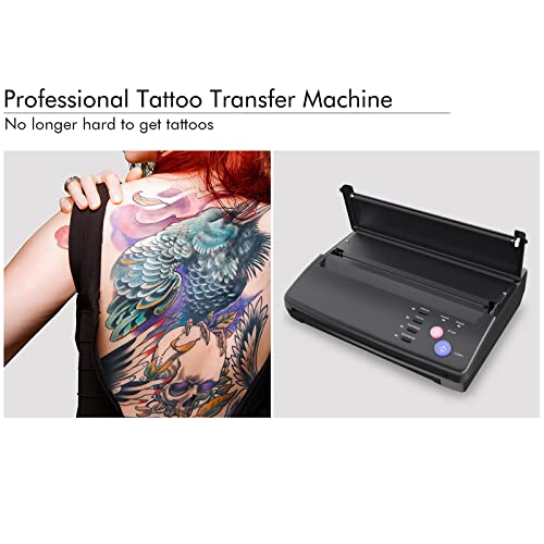 TATELF Tattoo Stencil Machine Thermal Copier Tattoo Stencil Printer with 20pcs Transfer Paper for tattooing Artists (Black)