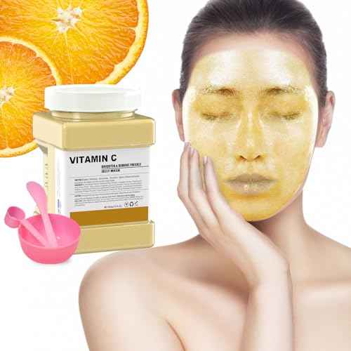 Jelly Mask for Facials Professional,Vitamin C Jelly Face Mask,Brightening & Hydrating Mask, Nourishing & Tightening, Anti-Aging & Acne Treatment, Face Skin Care Bowl Set DIY Spa 23 Fl Oz