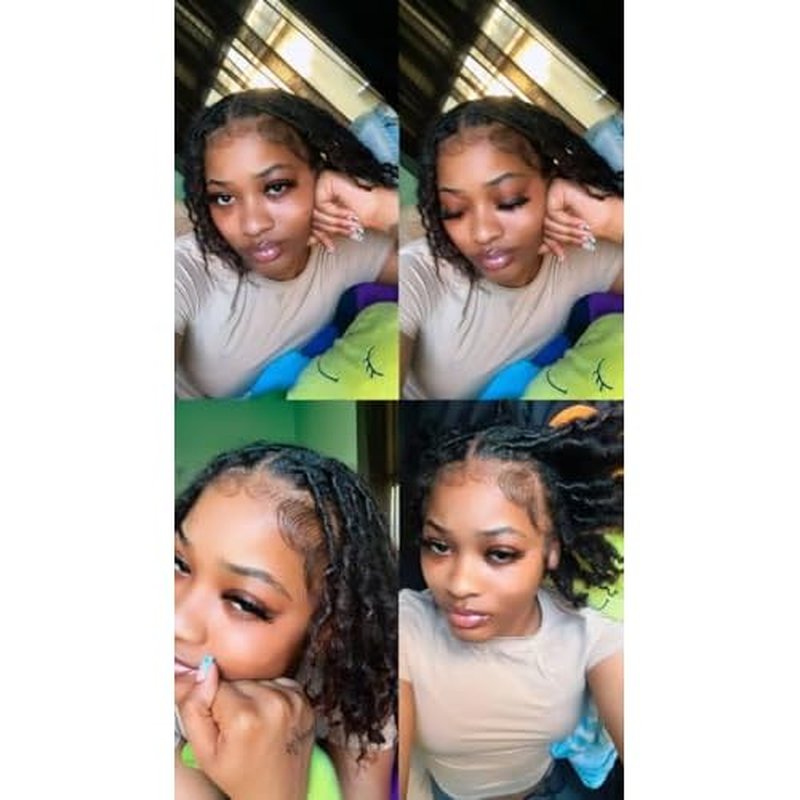 Curly Wave Loc Extensions Human Hair 0.4cm&0.6cm width 6-18 inch 10,30 strands 100% human hair locs extensions for men women Handmade Permanent Dread Extensions0.6cm 14inch 30strands