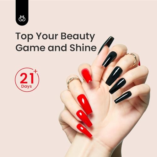 beetles Gel Polish 2Pcs 15ml No Wipe Top Coat Gel Nail Polish High Gloss Shiny Long-Lasting Clear Gel Top Coat, Soak Off Nail Lamp, Christmas Nails Home DIY Manicure and Nail Salon Gifts for Girls