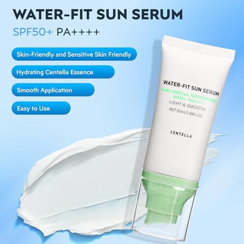 Centella Sunscreen SPF 50+, Face Sun Screen Long-Lasting Protection¡¼Moisturizing Water Fit¡½¡¼ Refreshing &Non-Greasy¡½¡¼Lightweight¡½¡¼NO White Cast - Dry Oily Skincare¡½Green ¡¿ 1