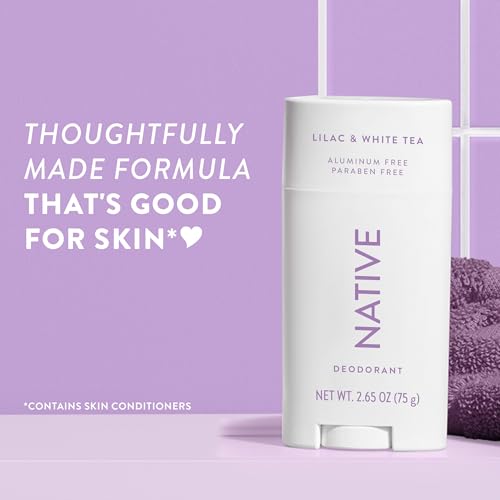 Native Deodorant Contains Naturally Derived Ingredients, 72 Hour Odor Control | Seasonal Scents for Women and Men, Aluminum Free with Baking Soda, Coconut Oil and Shea Butter | Lilac & White Tea