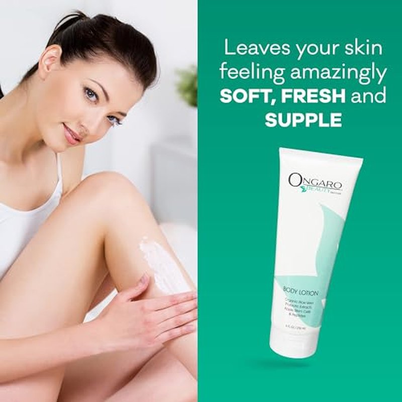 Ongaro Beauty Organic Body Lotion - Body Moisturizer Skin Lotion, Probiotic Lotion w/Aloe Vera, Cocoa Butter, Hyaluronic Acid, Shea Butter & Vitamin E, Lightweight, All Skin Types 8fl oz