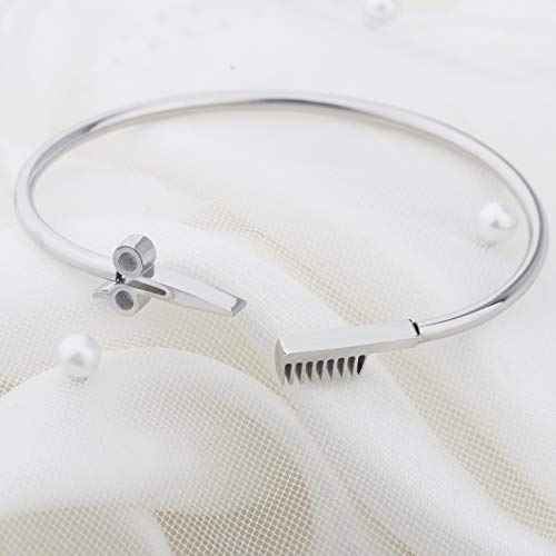 BNQL Hair Stylist Scissor and Comb Bracelet Hair Salon Stylist Thanks Jewelry