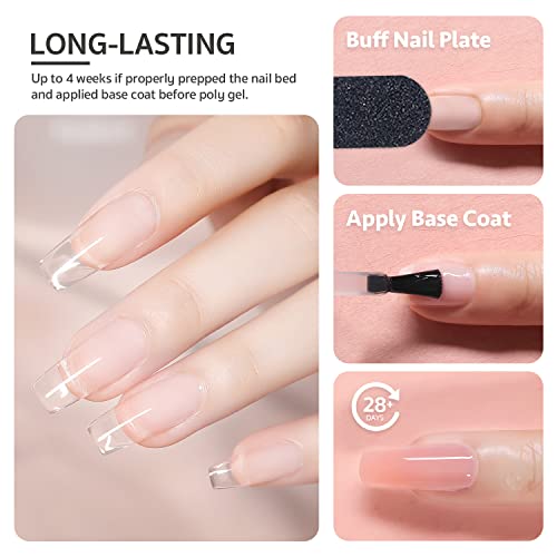 GAOY Poly Gel, 60g Nail Extension Gel, Clear Builder Enhancement for Beginner & Professional Nail Art Salon DIY at Home