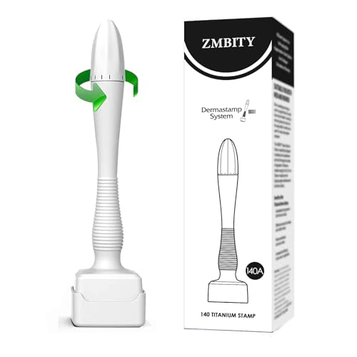 Titanium Microneedles Derma Roller - Stamp Alternative -Microneedle Micro Needle Skin Care Tool - Microneedling Roller for Men and Women (White)