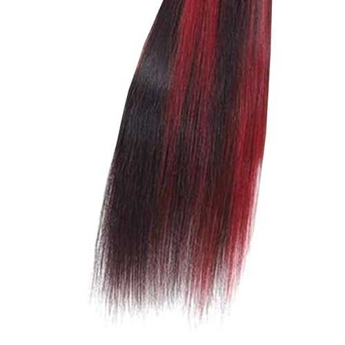 Bundles Human Hair 10/12/14 Inch Straight Burgundy Highlight 99J Human Hair Bundles 12A Unprocessed Quick Weave for Black Women