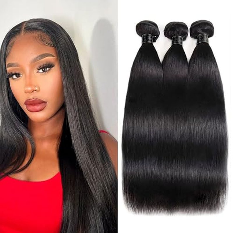 14A Virgin Human Hair Bundles 3pcs/set 240g 10 12 14 Inch Natural Color Straight Hair Extensions - Long-Lasting, Brazilian Raw Remy Human Hair for Volume & Luxurious Styles