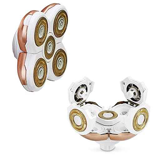 Women's Electric Shaver Replacement Heads : 5 Legs Hair Removal Razor Replacement Heads 4D Floating Heads Replacement Blades for Women