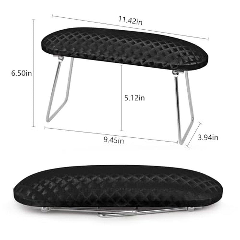 krofaue Nail Arm Rest Cushion, Professional Hand Rest for Nails Tech Black, Microfiber Leather Nail Rest Stand for Acrylic Nails Folding Hand Holder for Nails Pedicure Salon Home Use