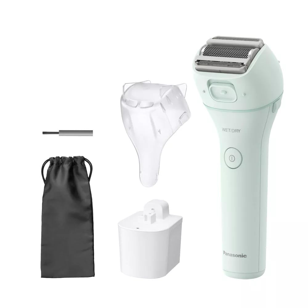 Panasonic Electric Shaver for Women Legs & Body, Wet & Dry Cordless Electric Razor with Bikini Trimmer Attachments, 3 Hypoallergenic Blades, Perfect for Travel, Shower and Everyday Use - ES-WL60-G