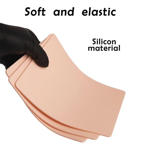3MM Fake Tattoo Skin - 5pcs Tattoo Practice Skins Double Sides Professional Training Pad for Tattoos Training Depth Control Realistic Texture for Beginners to Professionals Tattoos Supplies