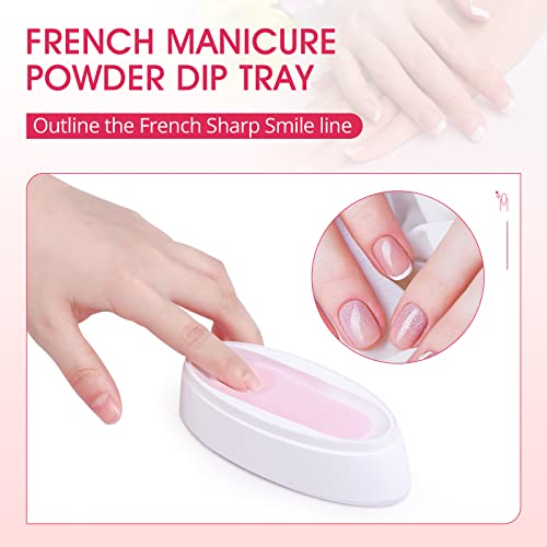 krofaue Nail Dip Container Dipping Powder Tray French Nail Smile Line Molding Manicure Mould Fashion Nail Tool