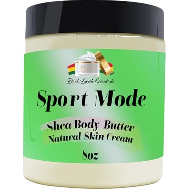 Ultra-Soft Shea Body Butter, Dry Skin Cream for Radiant Moisturized Skin, Natural Hydrating Body Lotion with Aloe Vera, Argan Oil, Rosehip Oil, (Sport Mode, 8oz)