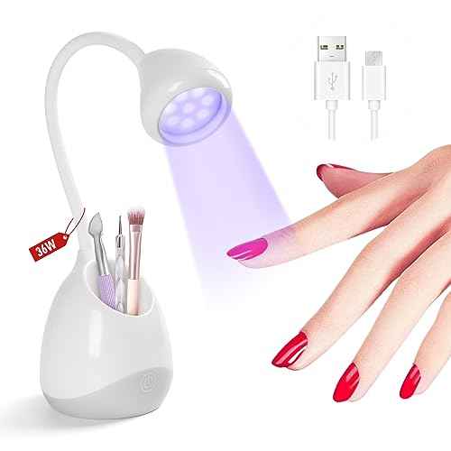 SAVILAND Rechargeable Nail Led Lamp - 36W Mini U V Light for Gel Nails with Nail Brush Holder Gel Nail Lamp and Flash Cure Light for Nails Portable U V Lamp for Resin Curing for Home DIY Nail Salon