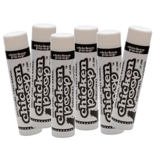 .15 oz. Chicken Poop¢ç ORIGINAL FLAVOR Lip Junk for Dry, Chapped Lips, LIP BALM PACK OF 6