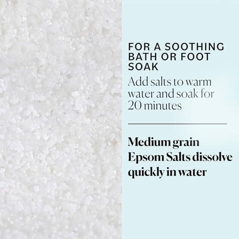 Sky Organics - Epsom Salt Bath Soak, 5 lbs - Magnesium Sulfate USP - 100% Pure, Medium Grain - Unscented - Soaking Bath Salts - Resealable Bag - Natural, Vegan & Cruelty Free - Self Care - Bath & Feet