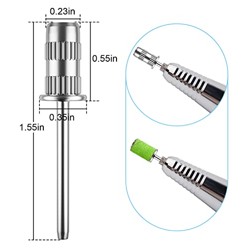 Nail Drill bits,Sanding Bands for Nail Drill Shaft 3/32 inch,Drill bits for Nails,Mandrel bit for Nails,Nail Drill bits for Acrylic Nails Manicure Nails Manicure Pedicure Tool(Silver)
