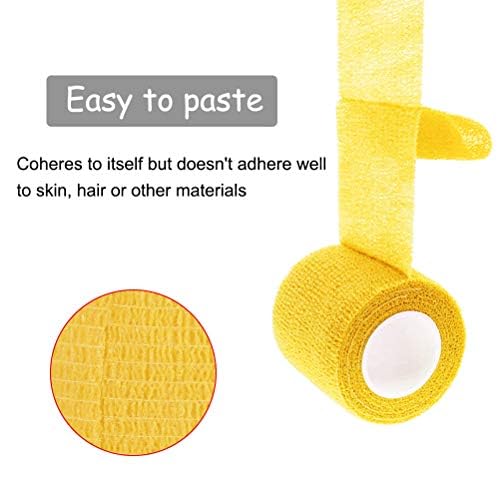 VideoPUP Tattoo Grip Cover Wrap,21PCS Disposable Cohesive Tattoo Grip Cover Elastic Bandage Handle Grip Tube for Tattoo Machine Tattoo Grip Accessories(Yellow)