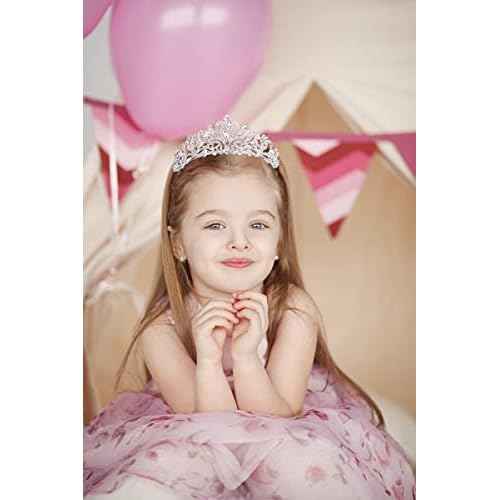 CURASA Silver Crystal Crowns Exquisite Tiaras for Women Birthday Crown for Girls Princess Crown Cute Hair Accessories for Women Gifts for Wedding Birthday Party Prom Halloween Christmas