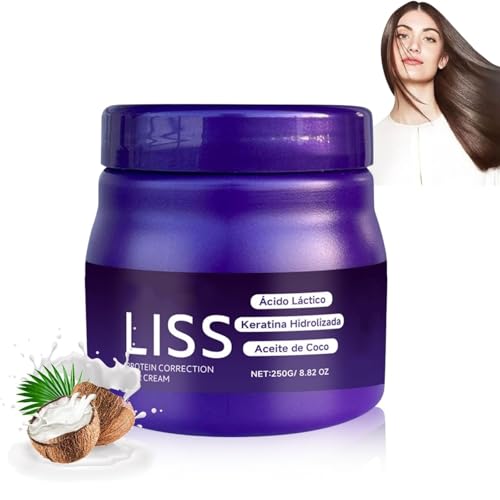 Liss Alisado, Liss Hair Straightening Cream 8.82 OZ, Protein Hair Cream, Professional Smoothing Treatment for Silky, Frizz-Free Hair