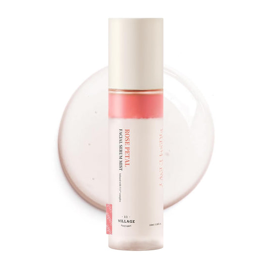 VILLAGE11FACTORY Fresh Dewy Rose Petal Facial Serum Mist Korean Face Spray for Deep Hydration Skincare on the Go 3.38 oz