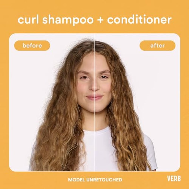 VERB Curl Shampoo + Conditioner Duo - Cleanse and Smooth - Frizz Control + Definition- Vegan, No Parabens or Harmful Sulfates
